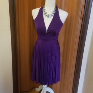 SAMBORA PURPLE HALTER DRESS